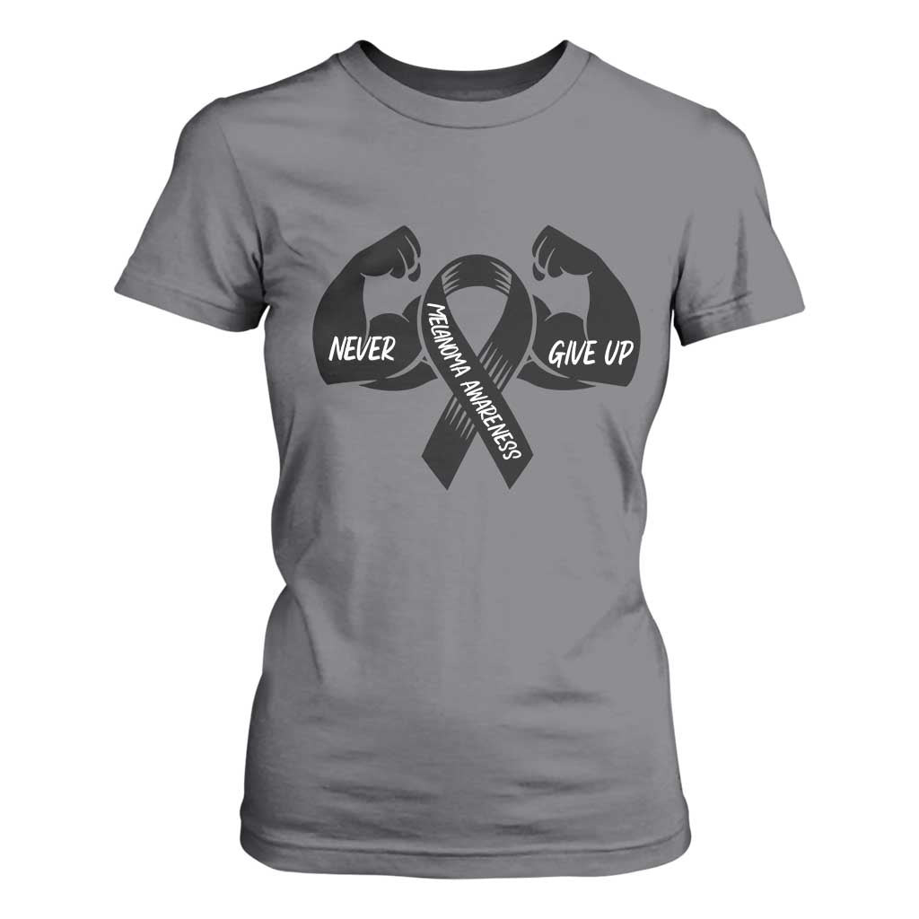 Melanoma Warrior T Shirt For Women Never Give Up