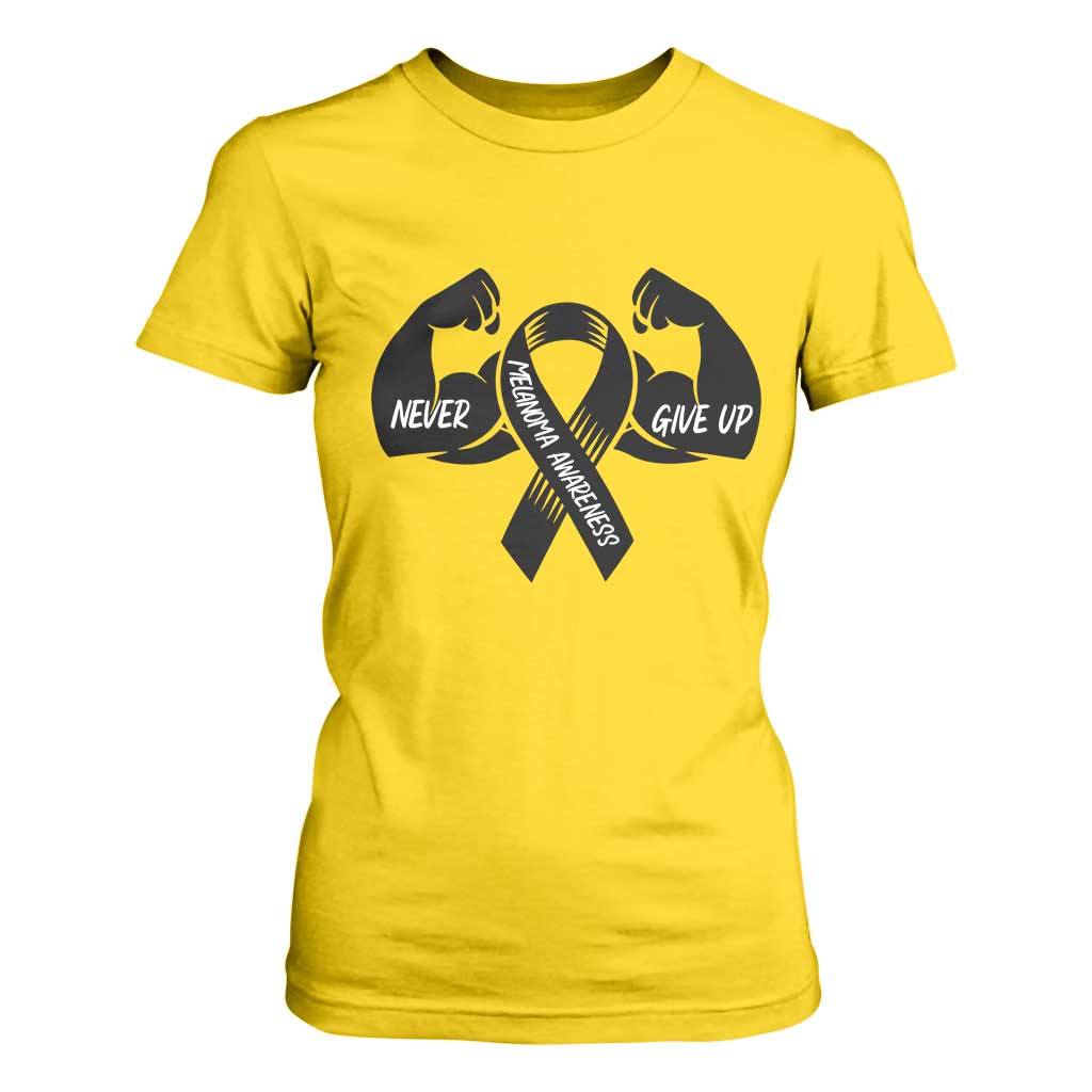 Melanoma Warrior T Shirt For Women Never Give Up