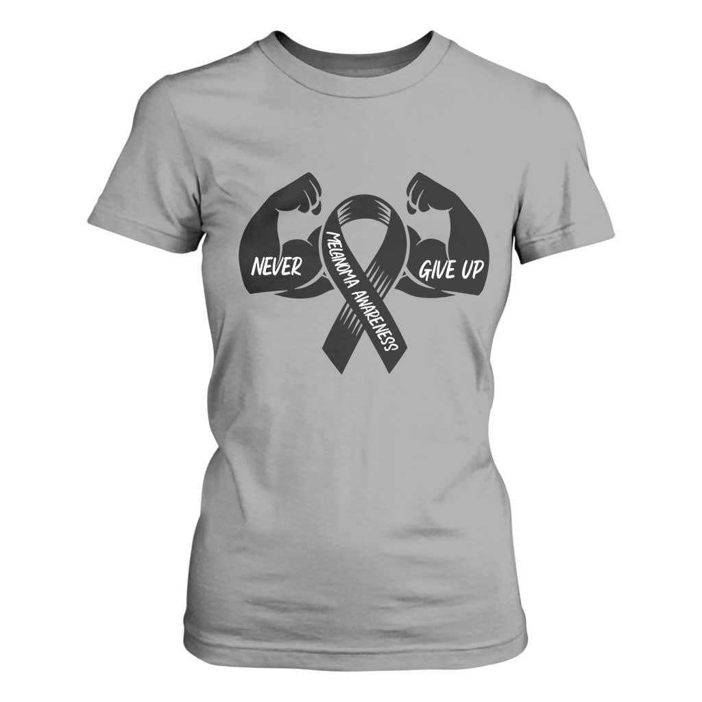 Melanoma Warrior T Shirt For Women Never Give Up