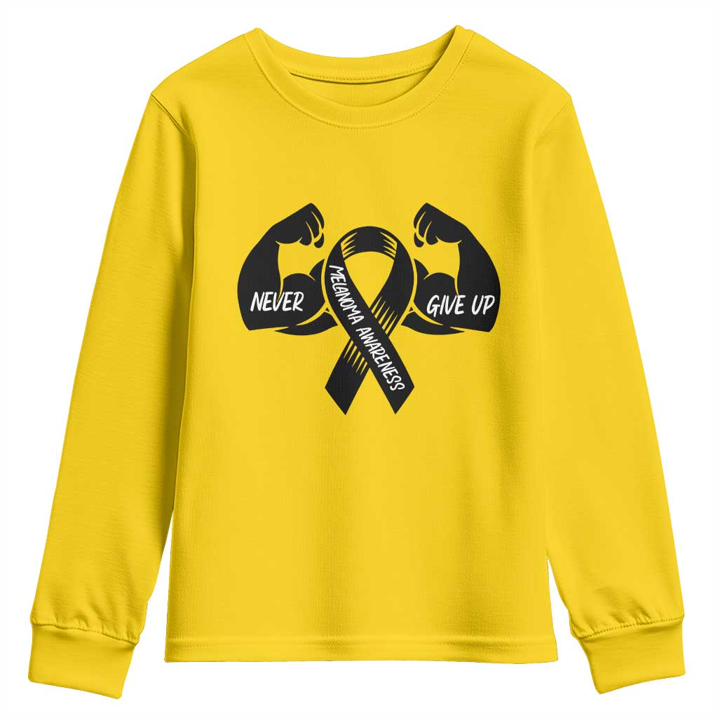Melanoma Warrior Youth Sweatshirt Never Give Up