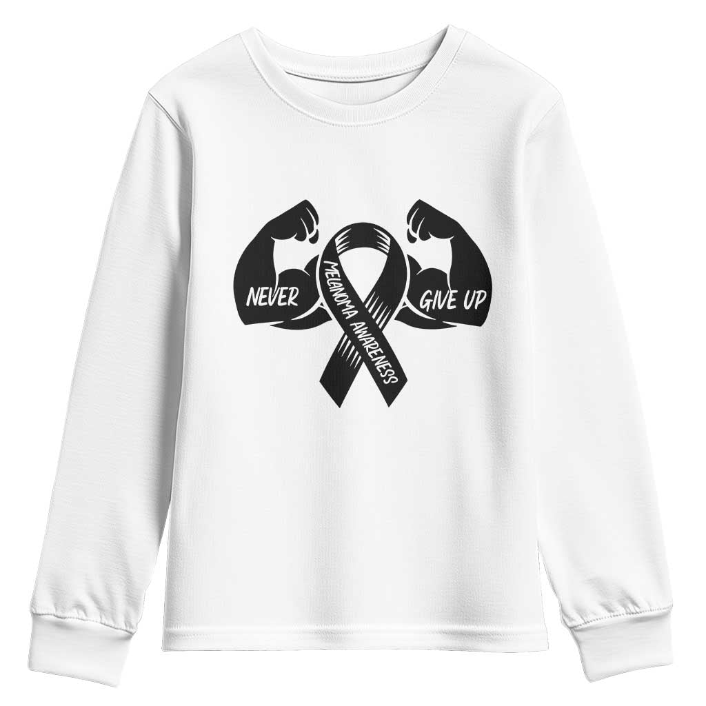 Melanoma Warrior Youth Sweatshirt Never Give Up