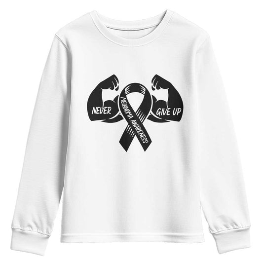 Melanoma Warrior Youth Sweatshirt Never Give Up