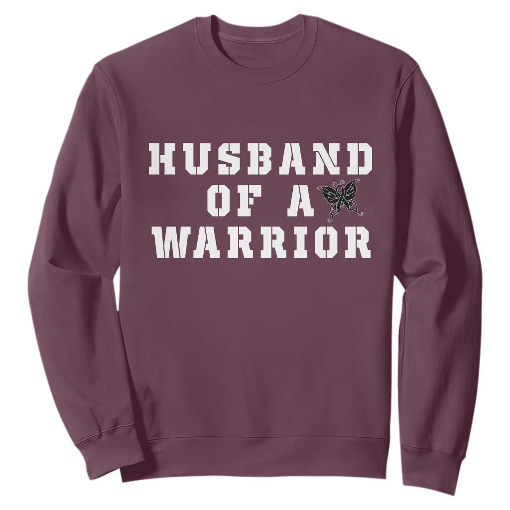 Husband Of A Warrior Sweatshirt Melanoma Wife Support
