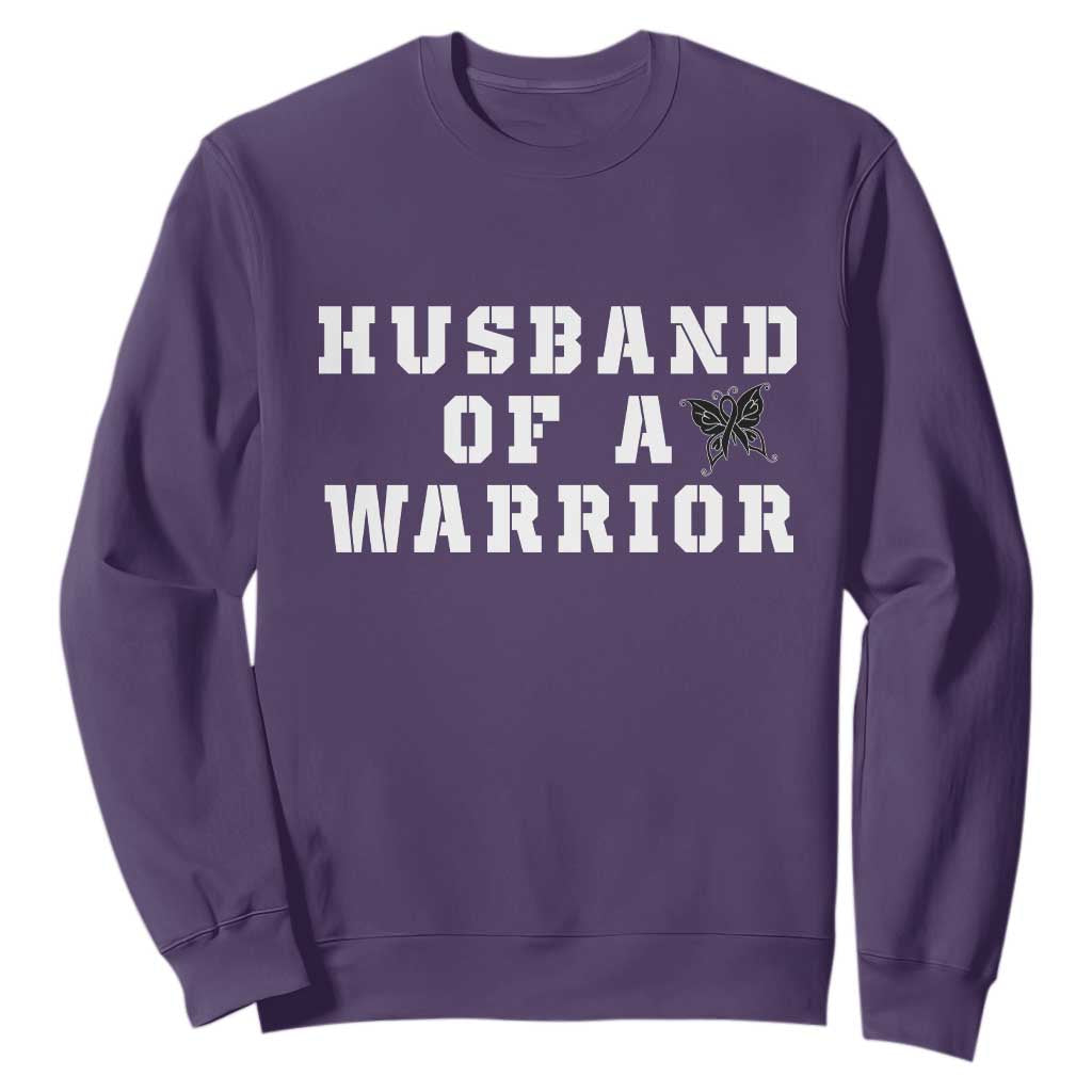 Husband Of A Warrior Sweatshirt Melanoma Wife Support