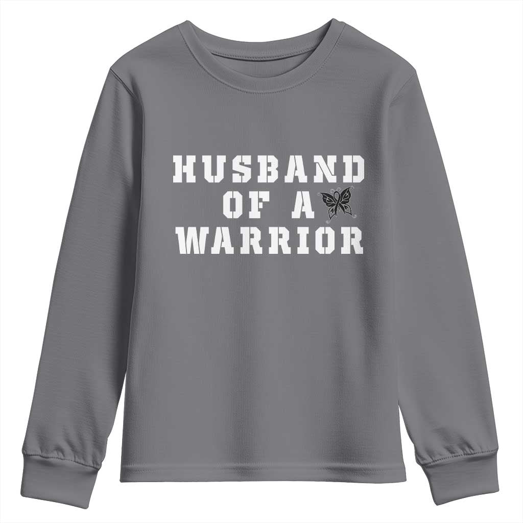 Husband Of A Warrior Youth Sweatshirt Melanoma Wife Support