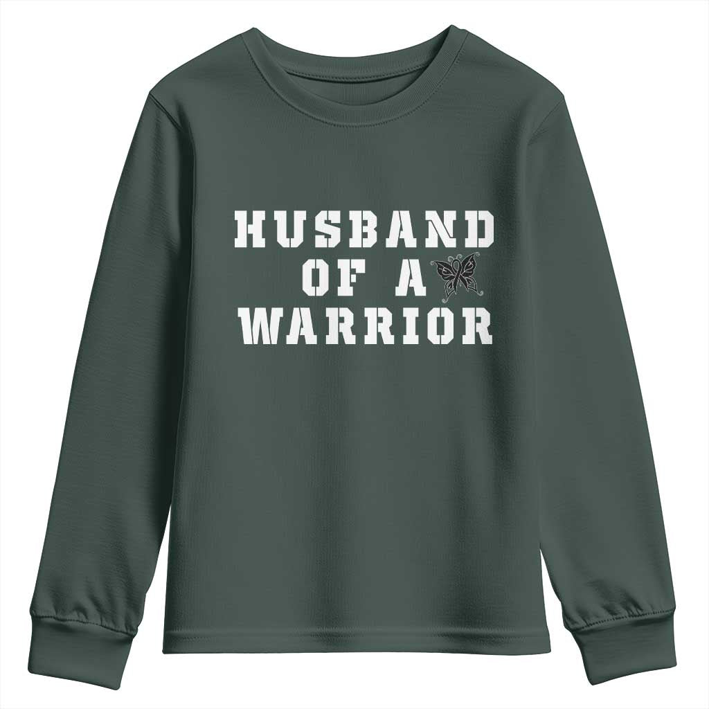 Husband Of A Warrior Youth Sweatshirt Melanoma Wife Support