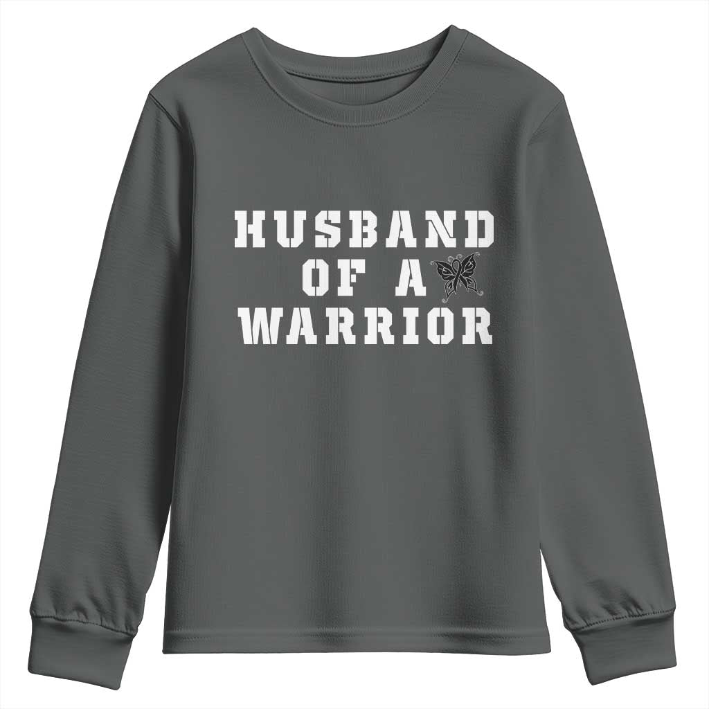 Husband Of A Warrior Youth Sweatshirt Melanoma Wife Support
