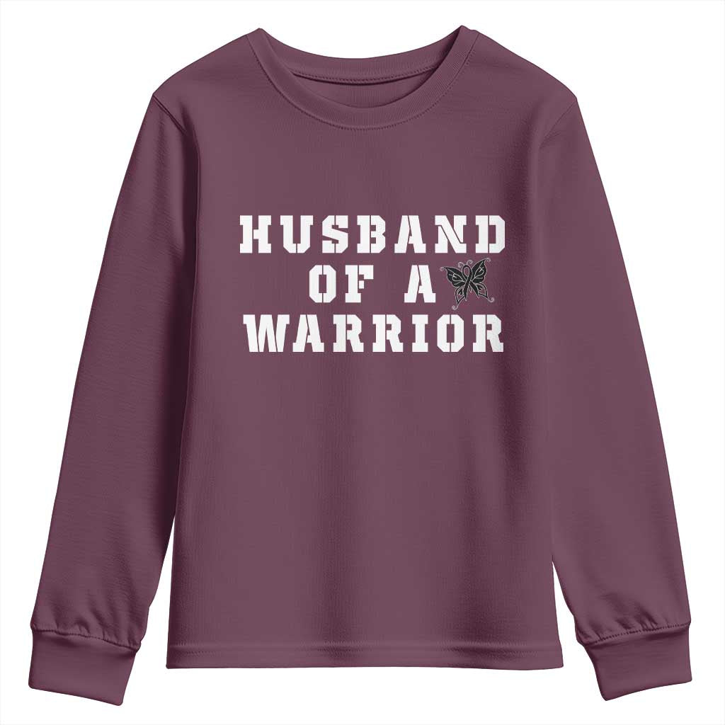 Husband Of A Warrior Youth Sweatshirt Melanoma Wife Support