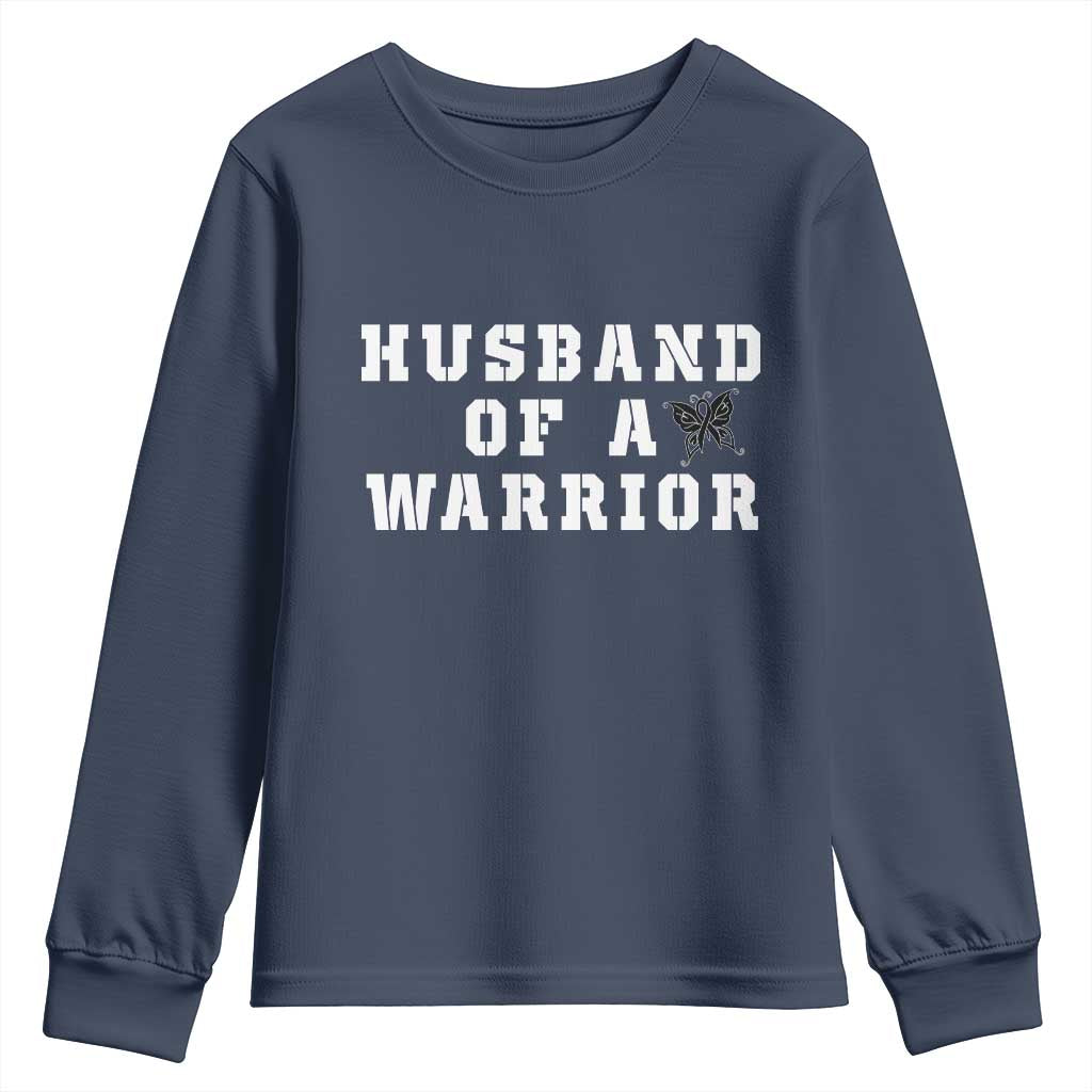 Husband Of A Warrior Youth Sweatshirt Melanoma Wife Support