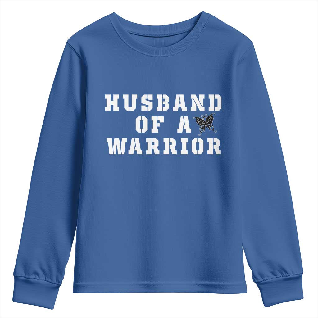 Husband Of A Warrior Youth Sweatshirt Melanoma Wife Support