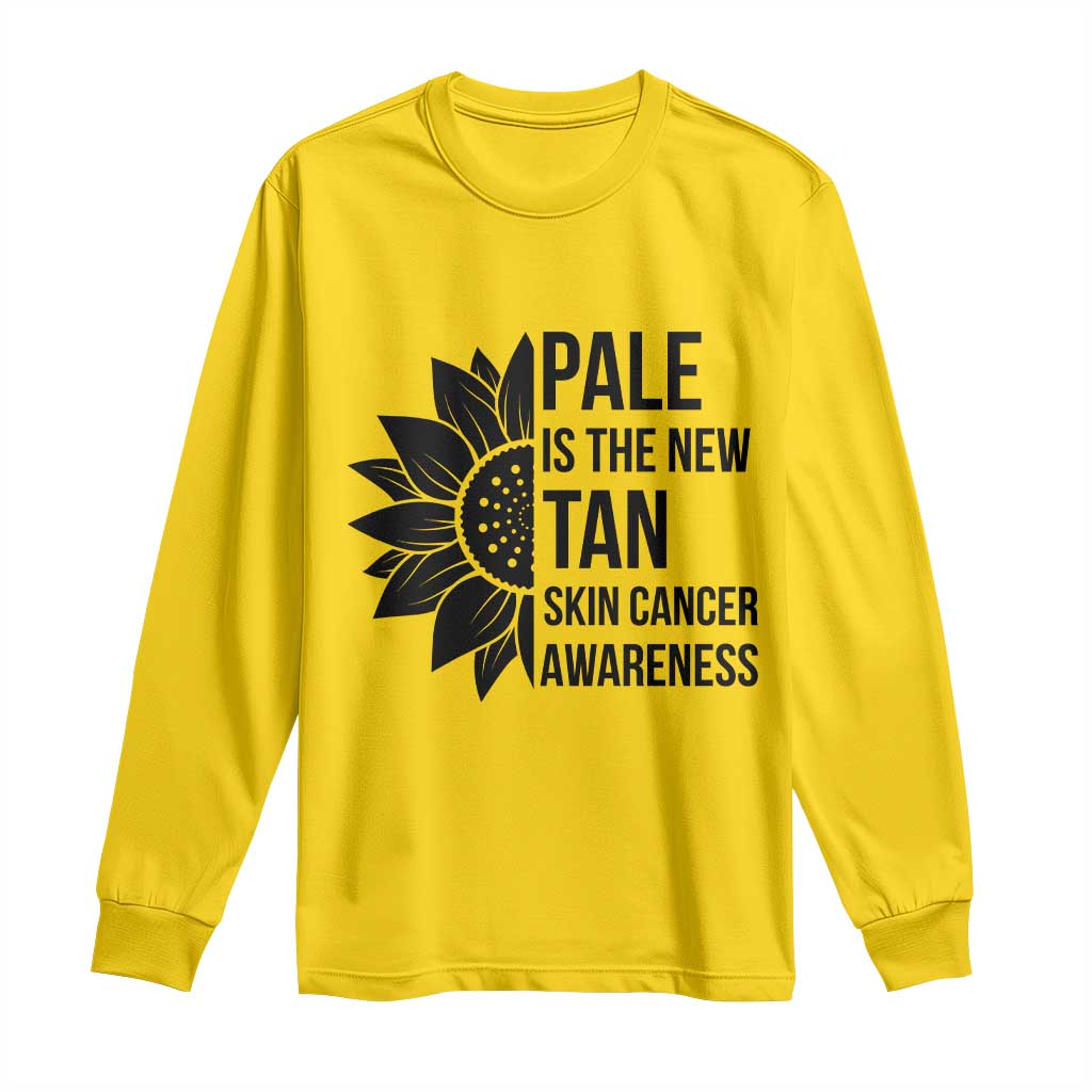 Skin Cancer Survivor Warrior Long Sleeve Shirt Pale Is The New Tan