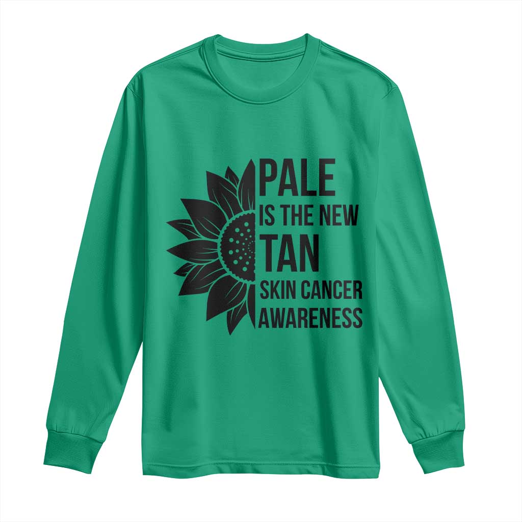 Skin Cancer Survivor Warrior Long Sleeve Shirt Pale Is The New Tan