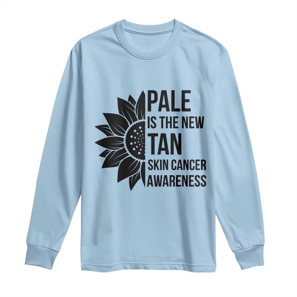 Skin Cancer Survivor Warrior Long Sleeve Shirt Pale Is The New Tan