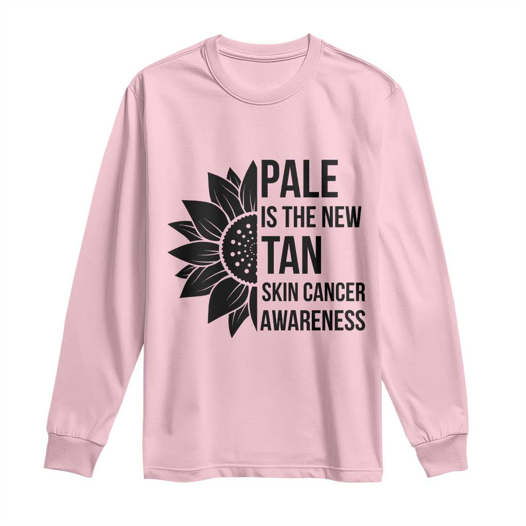 Skin Cancer Survivor Warrior Long Sleeve Shirt Pale Is The New Tan