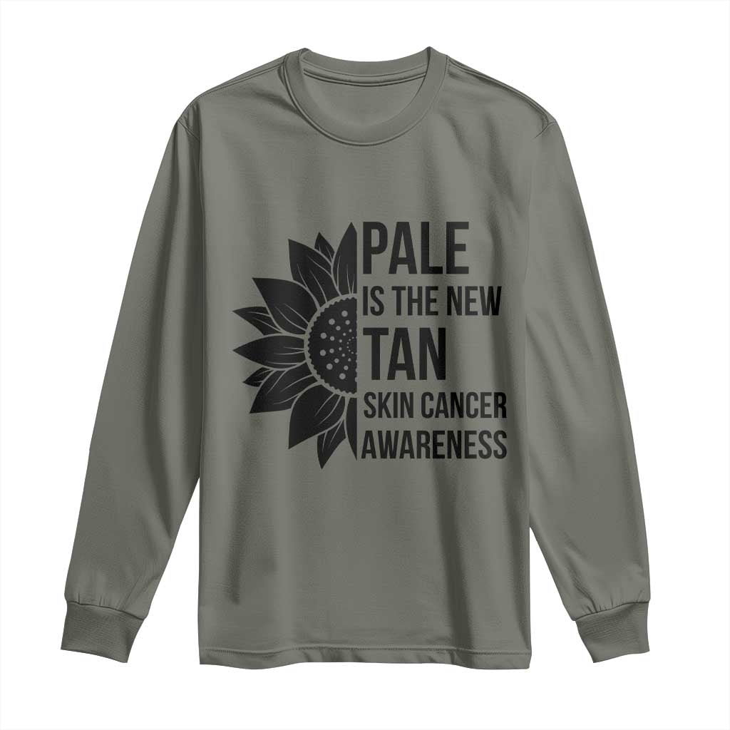 Skin Cancer Survivor Warrior Long Sleeve Shirt Pale Is The New Tan