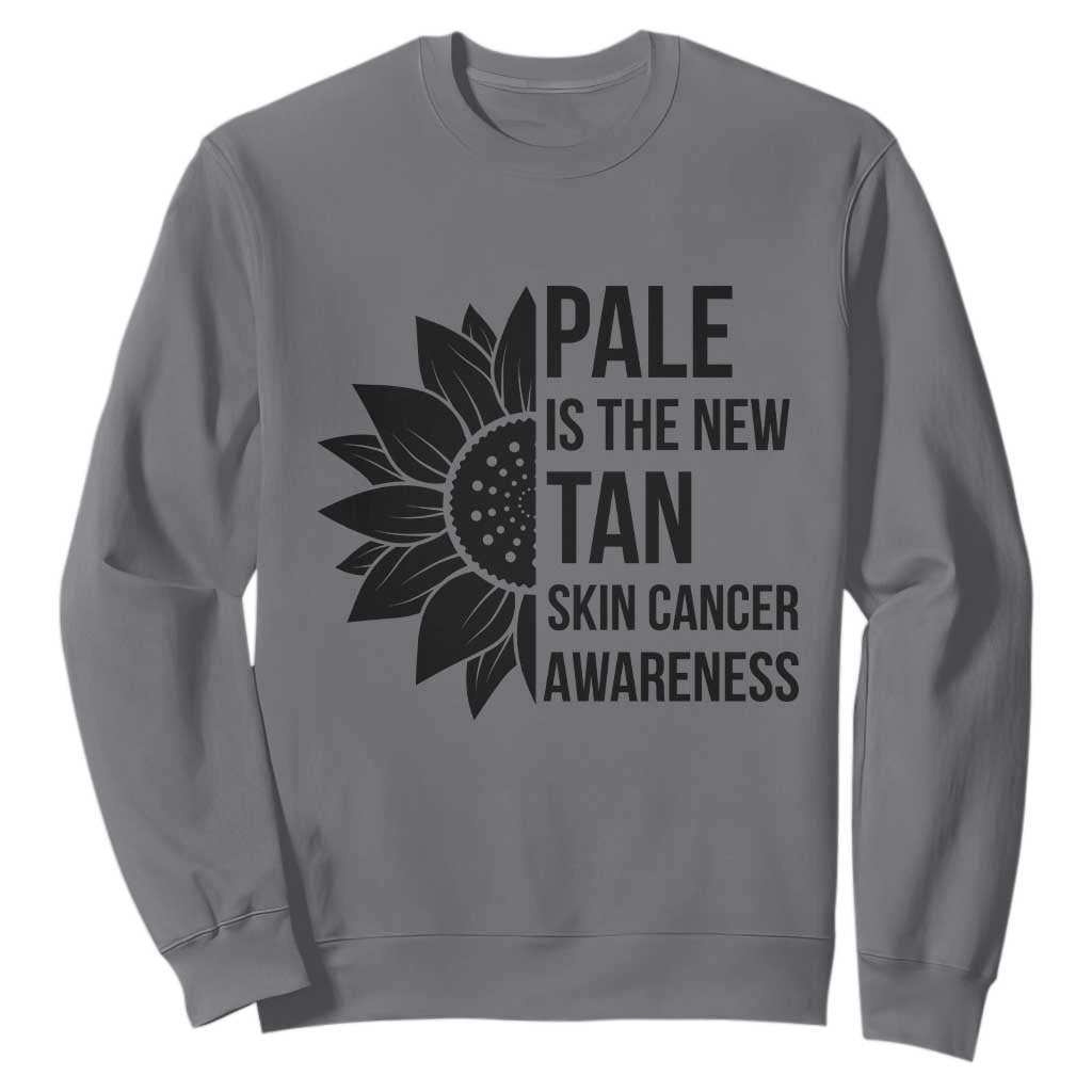 Skin Cancer Survivor Warrior Sweatshirt Pale Is The New Tan
