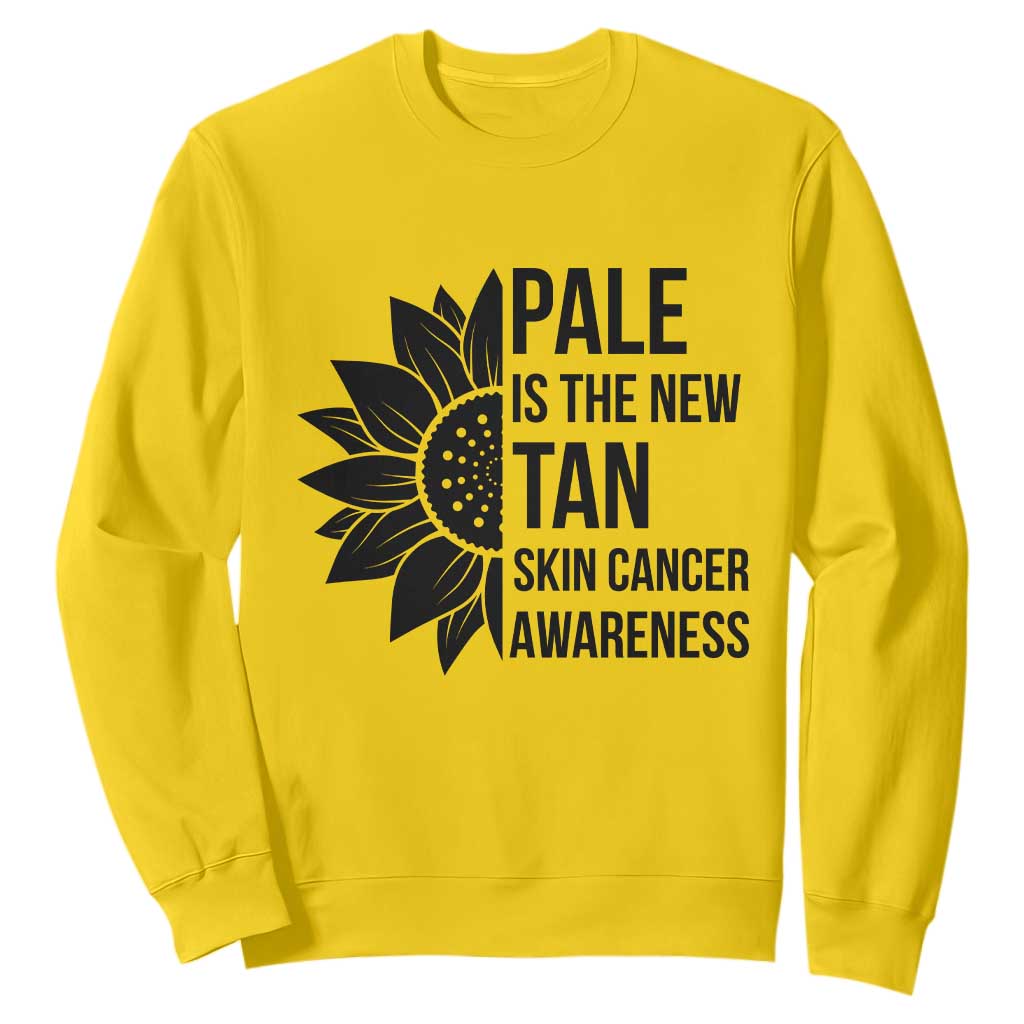 Skin Cancer Survivor Warrior Sweatshirt Pale Is The New Tan