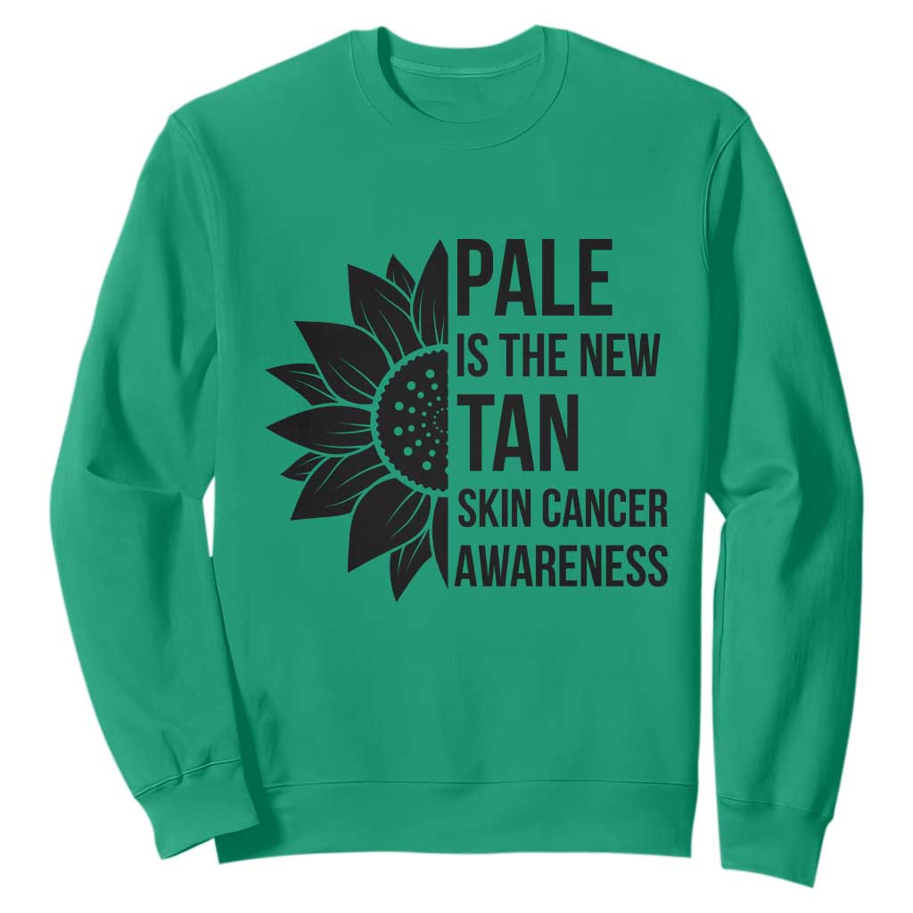 Skin Cancer Survivor Warrior Sweatshirt Pale Is The New Tan
