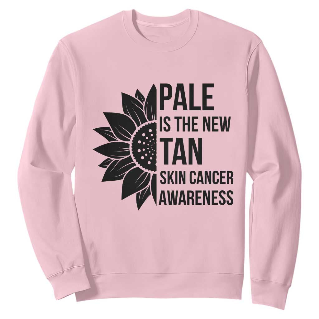 Skin Cancer Survivor Warrior Sweatshirt Pale Is The New Tan