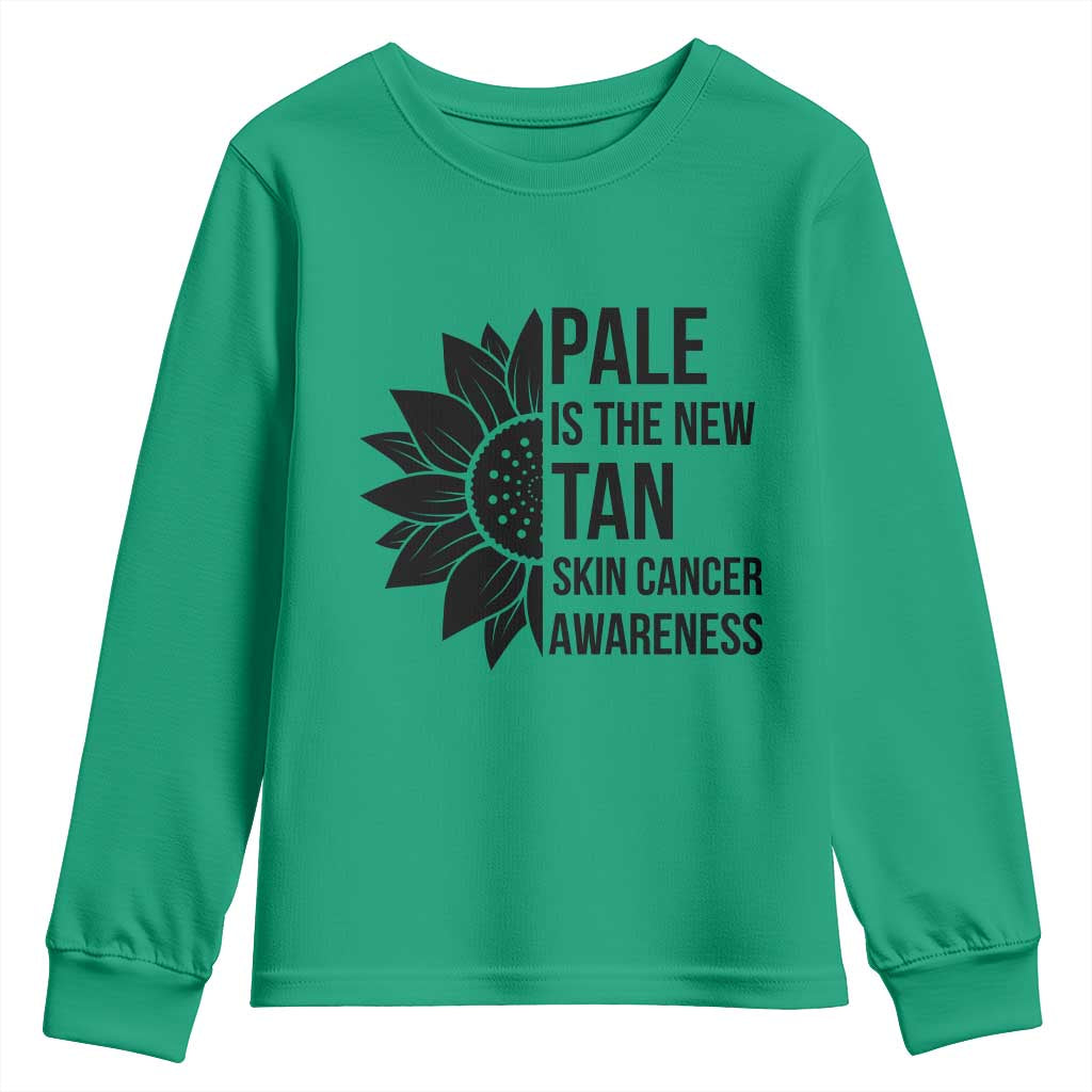 Skin Cancer Survivor Warrior Youth Sweatshirt Pale Is The New Tan