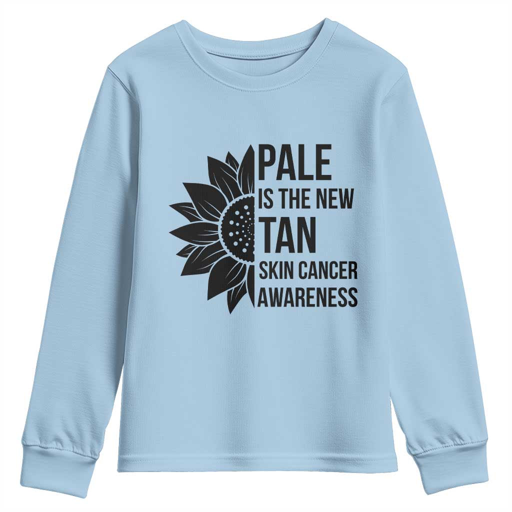 Skin Cancer Survivor Warrior Youth Sweatshirt Pale Is The New Tan