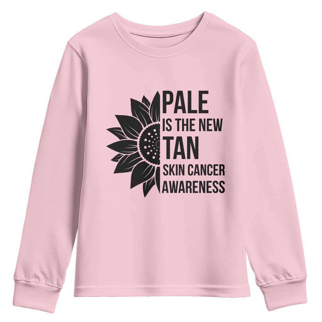Skin Cancer Survivor Warrior Youth Sweatshirt Pale Is The New Tan