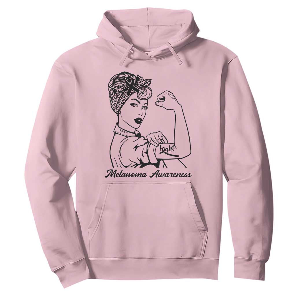 Melanoma Support Strong Woman Hoodie Feminist Warrior