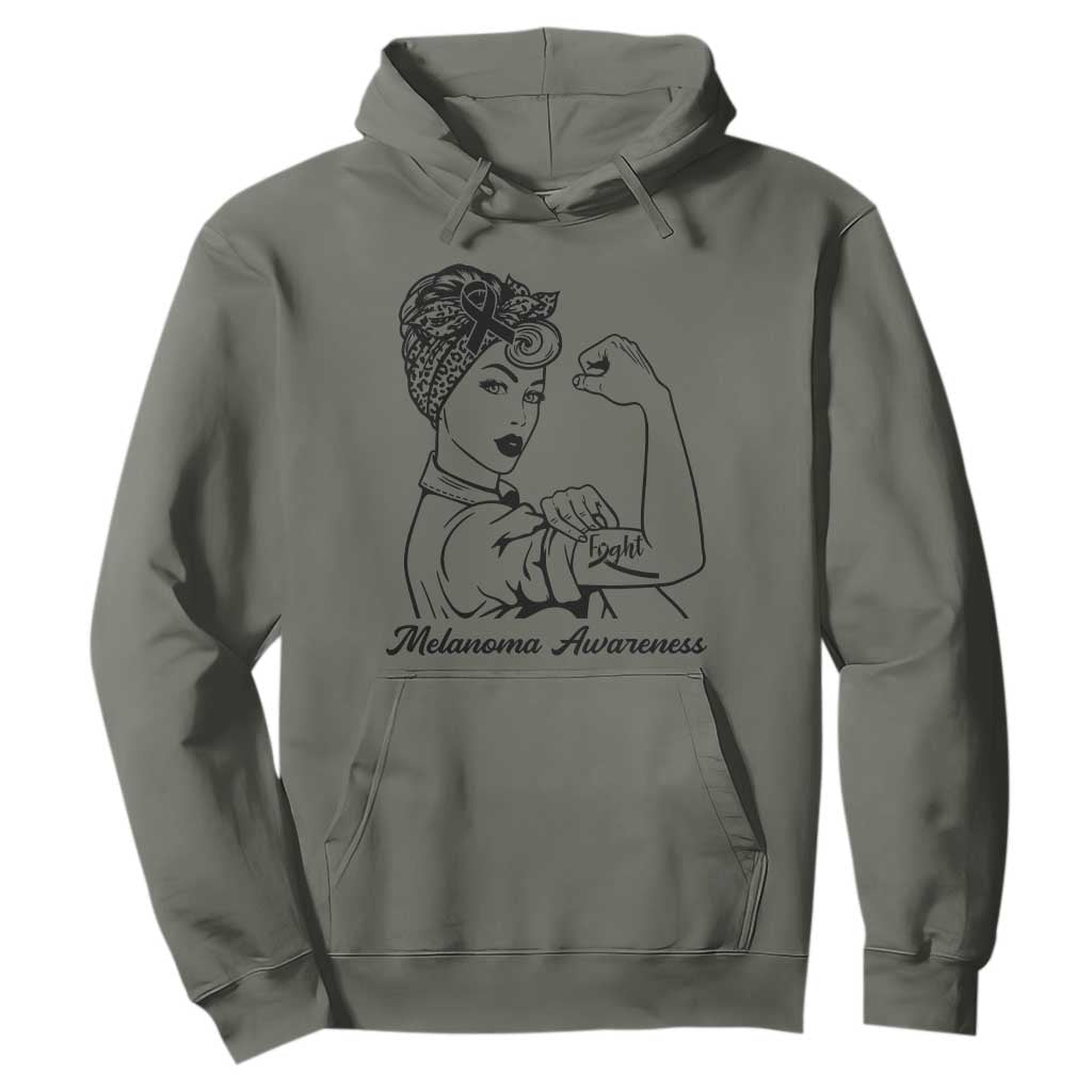 Melanoma Support Strong Woman Hoodie Feminist Warrior