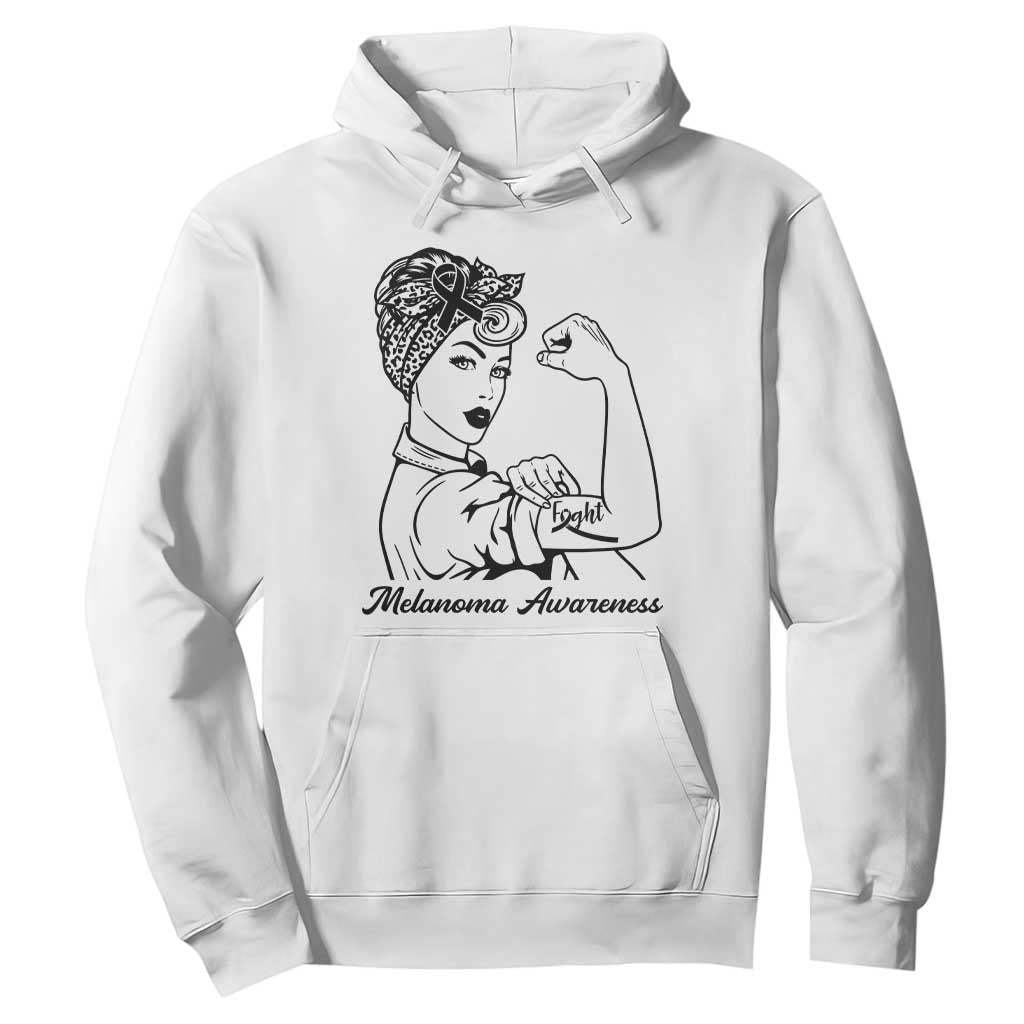 Melanoma Support Strong Woman Hoodie Feminist Warrior
