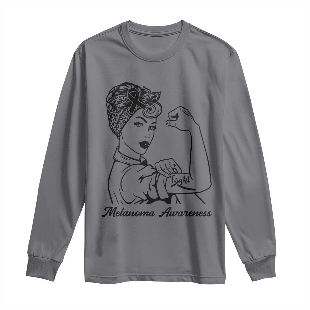Melanoma Support Strong Woman Long Sleeve Shirt Feminist Warrior