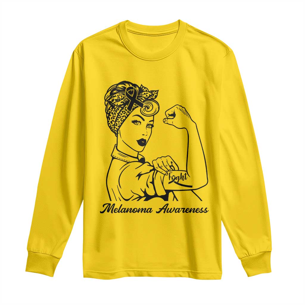Melanoma Support Strong Woman Long Sleeve Shirt Feminist Warrior