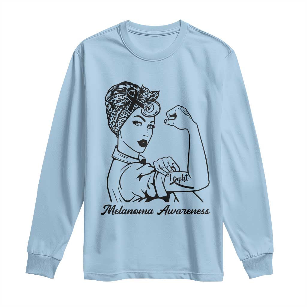 Melanoma Support Strong Woman Long Sleeve Shirt Feminist Warrior