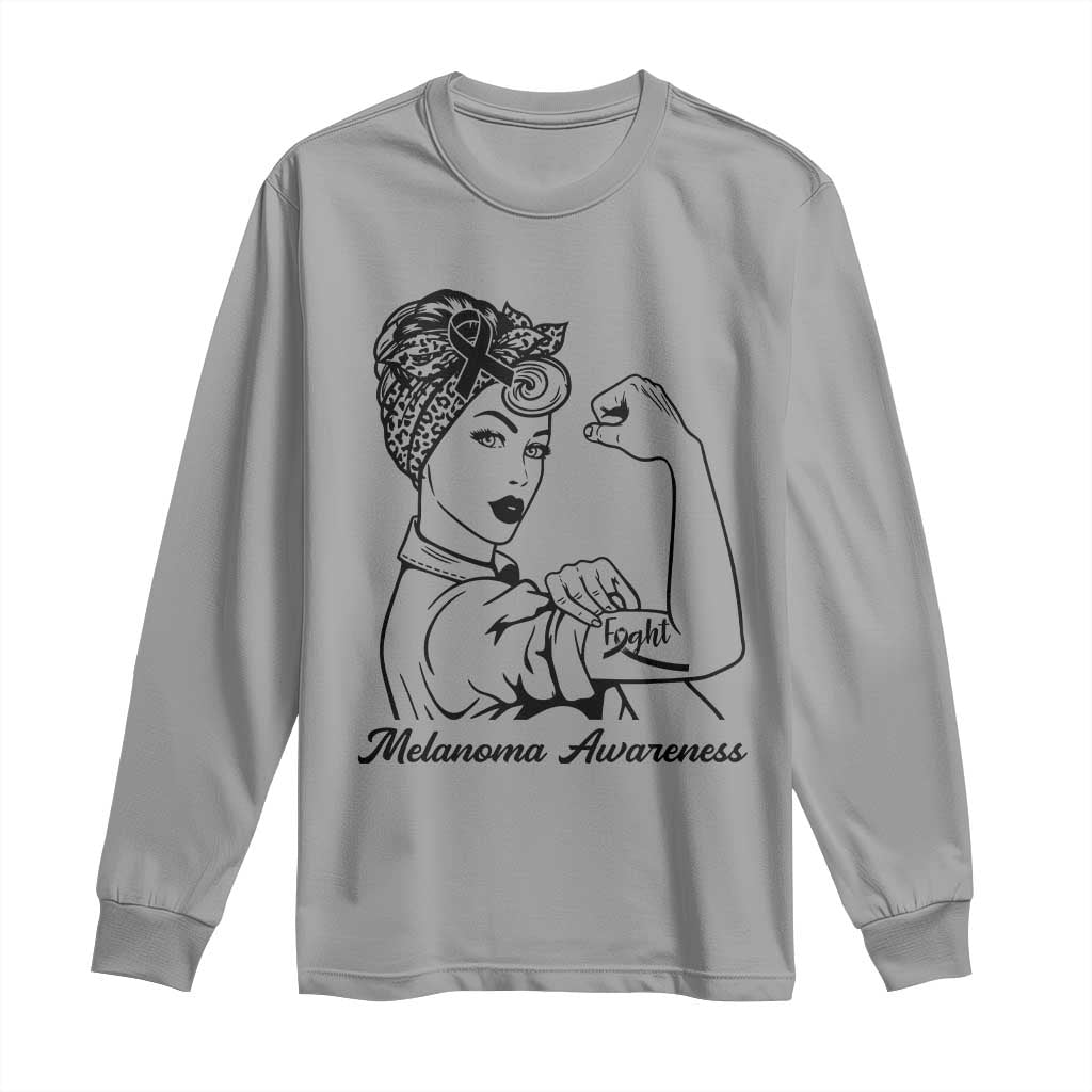 Melanoma Support Strong Woman Long Sleeve Shirt Feminist Warrior