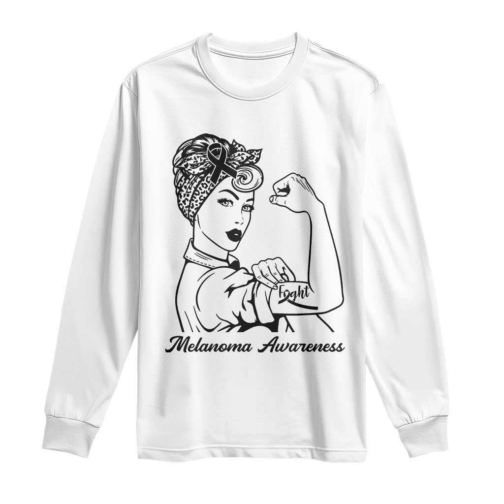 Melanoma Support Strong Woman Long Sleeve Shirt Feminist Warrior