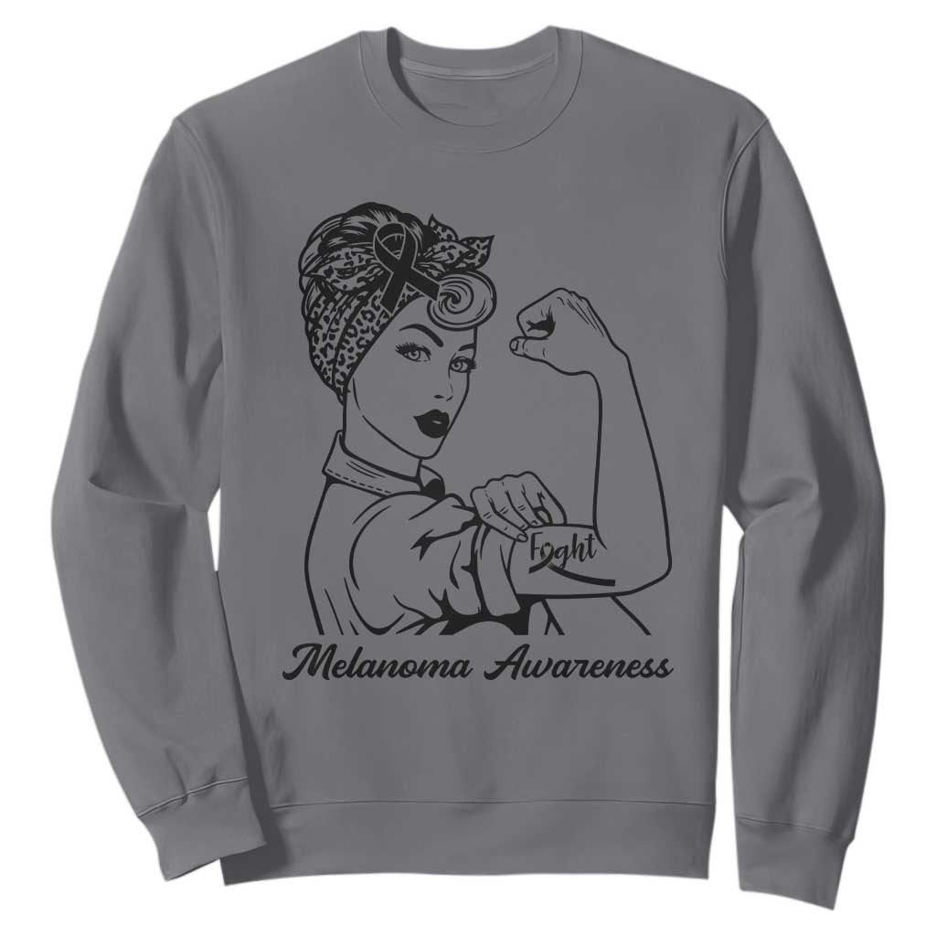 Melanoma Support Strong Woman Sweatshirt Feminist Warrior