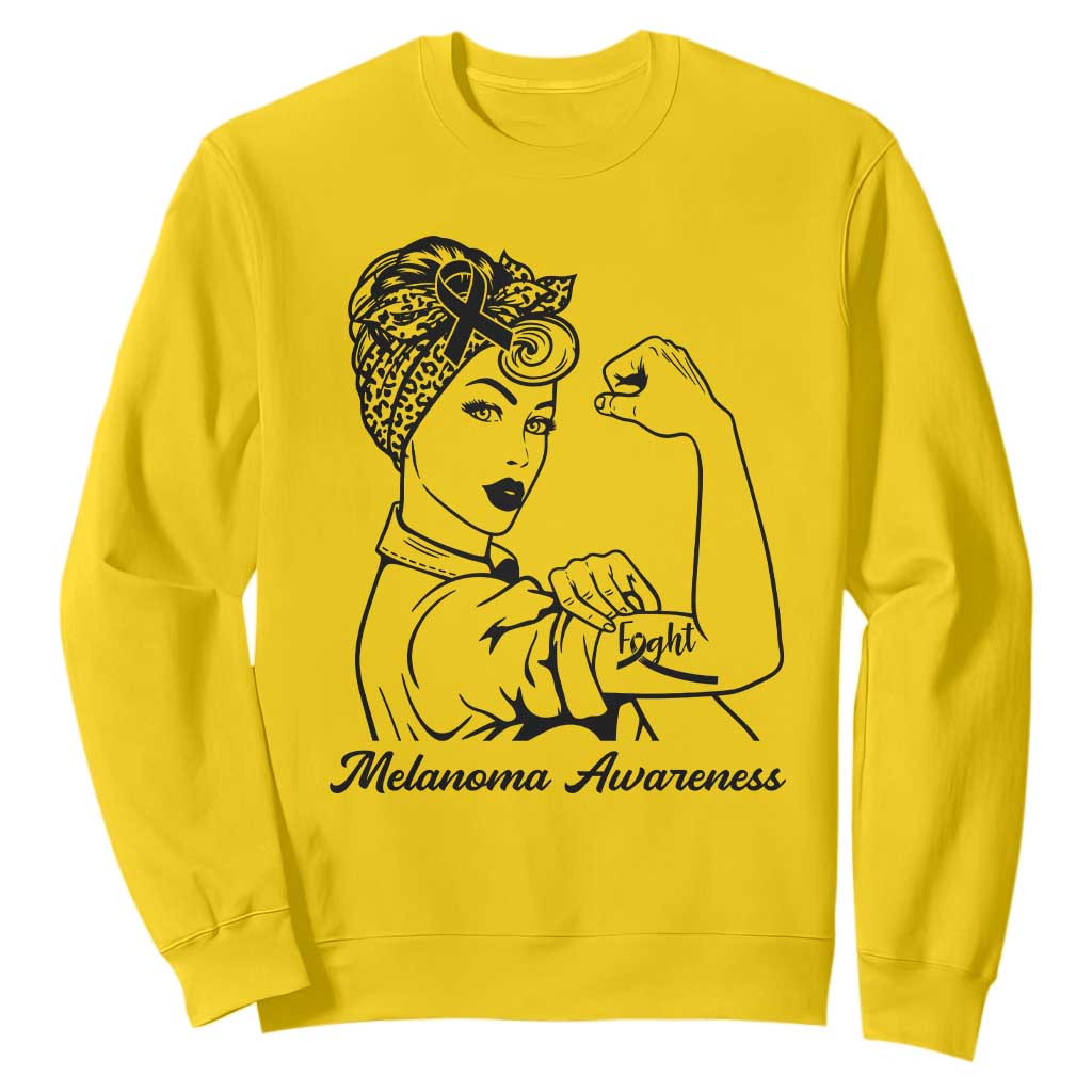 Melanoma Support Strong Woman Sweatshirt Feminist Warrior