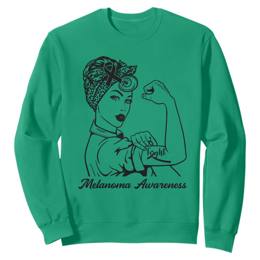 Melanoma Support Strong Woman Sweatshirt Feminist Warrior