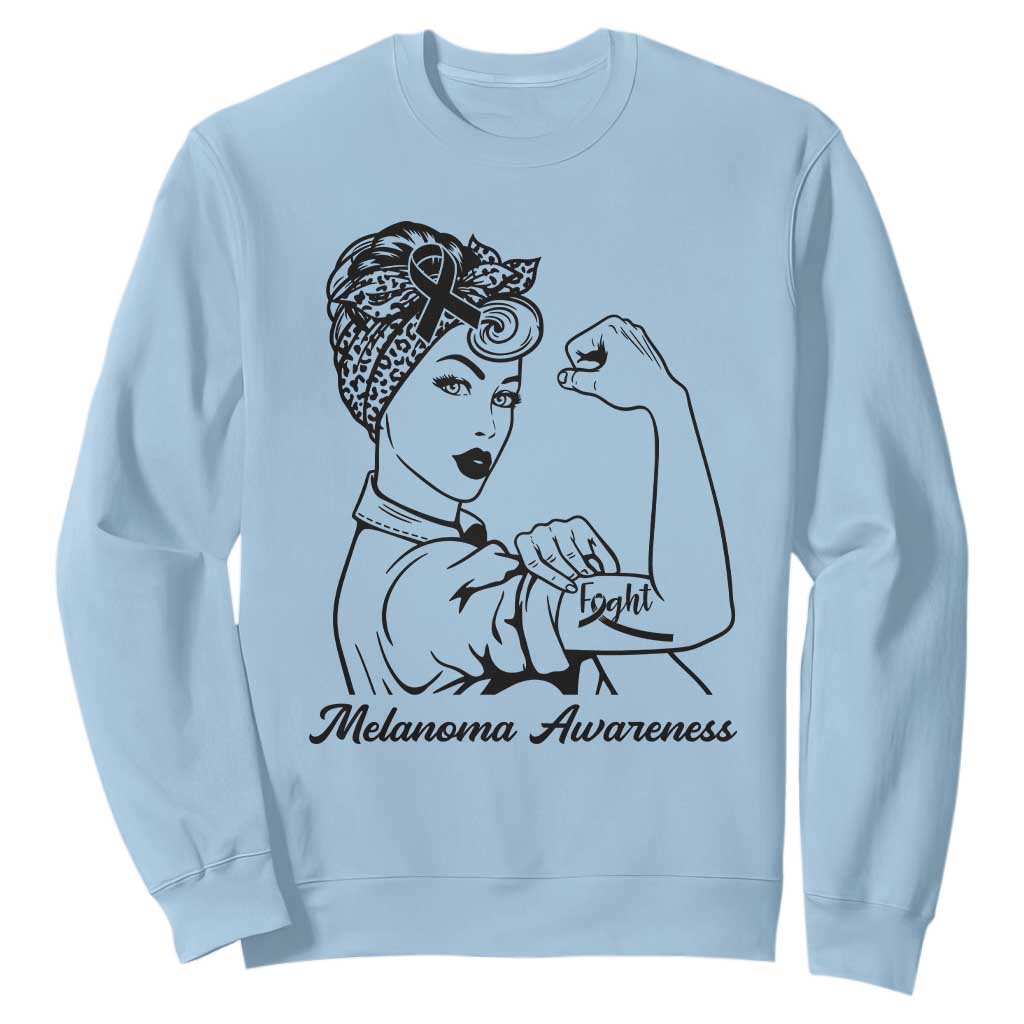 Melanoma Support Strong Woman Sweatshirt Feminist Warrior