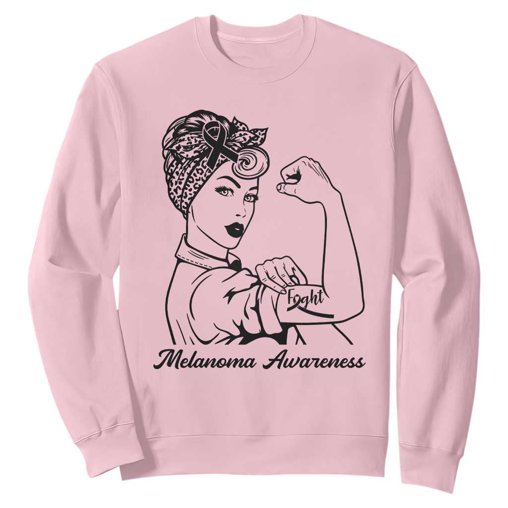Melanoma Support Strong Woman Sweatshirt Feminist Warrior
