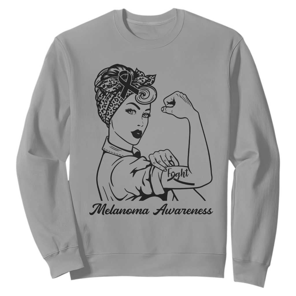 Melanoma Support Strong Woman Sweatshirt Feminist Warrior