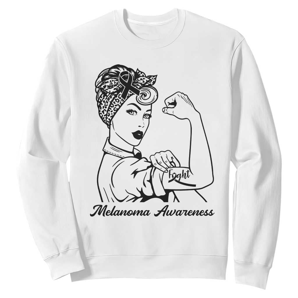 Melanoma Support Strong Woman Sweatshirt Feminist Warrior