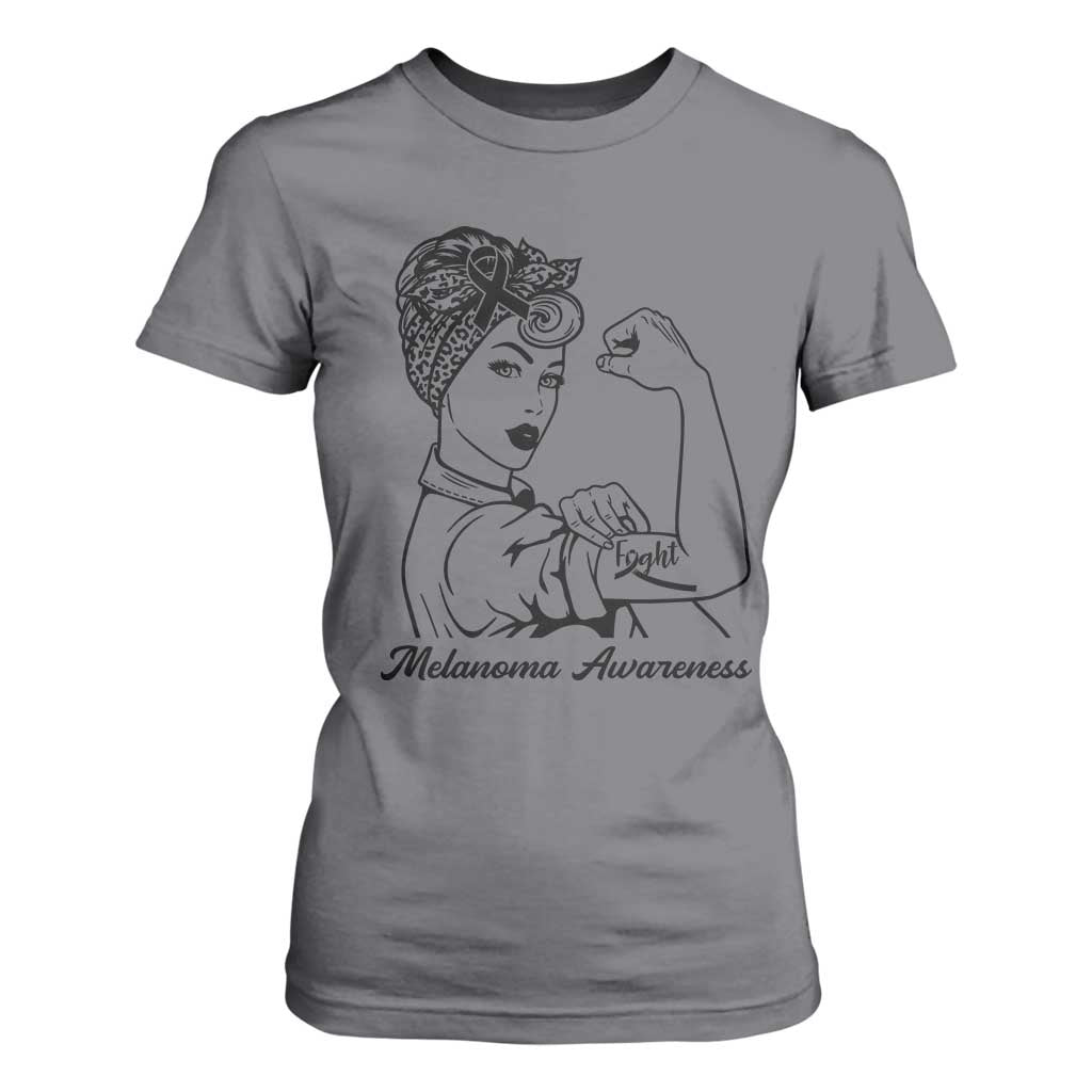 Melanoma Support Strong Woman T Shirt For Women Feminist Warrior