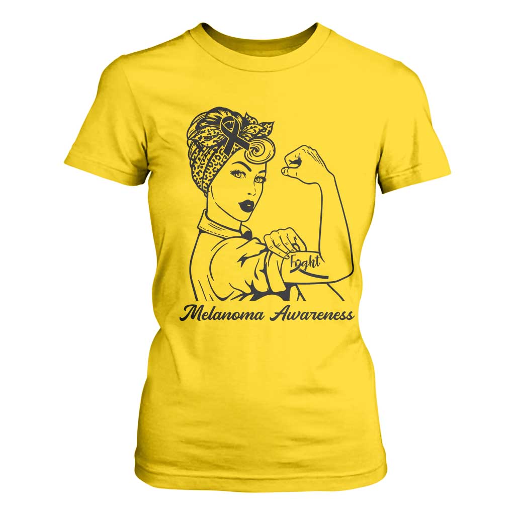 Melanoma Support Strong Woman T Shirt For Women Feminist Warrior