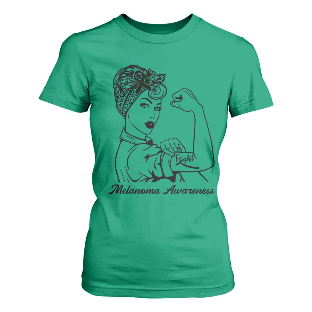 Melanoma Support Strong Woman T Shirt For Women Feminist Warrior
