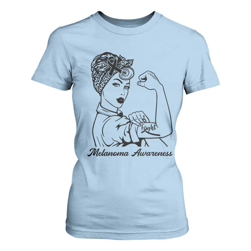 Melanoma Support Strong Woman T Shirt For Women Feminist Warrior