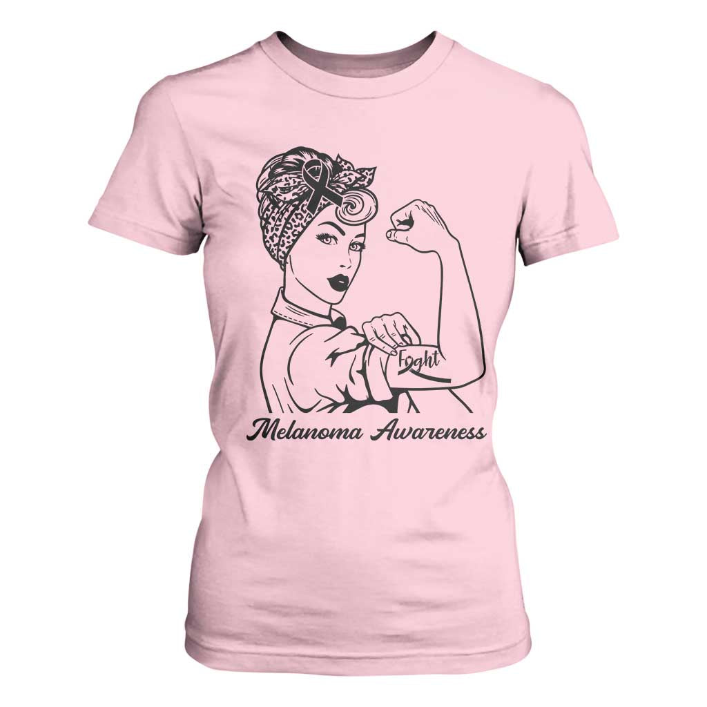 Melanoma Support Strong Woman T Shirt For Women Feminist Warrior
