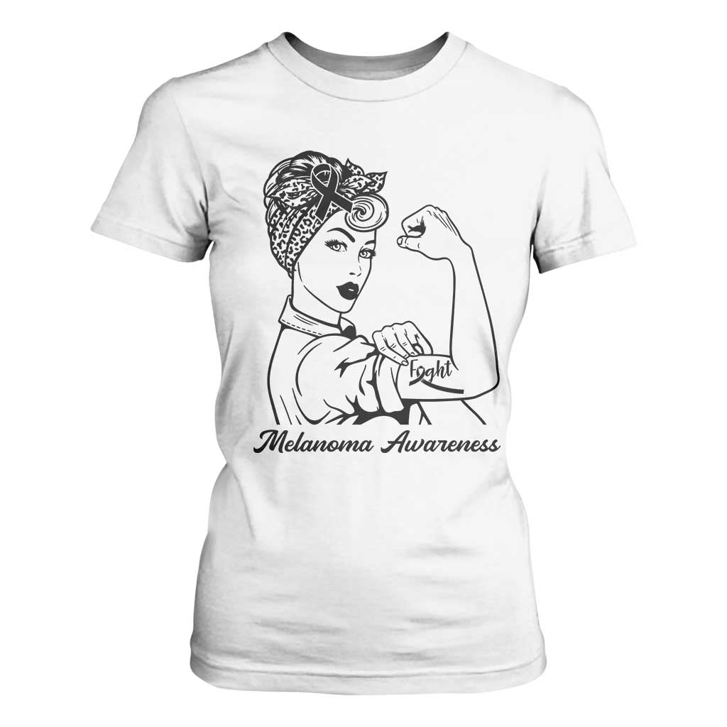 Melanoma Support Strong Woman T Shirt For Women Feminist Warrior