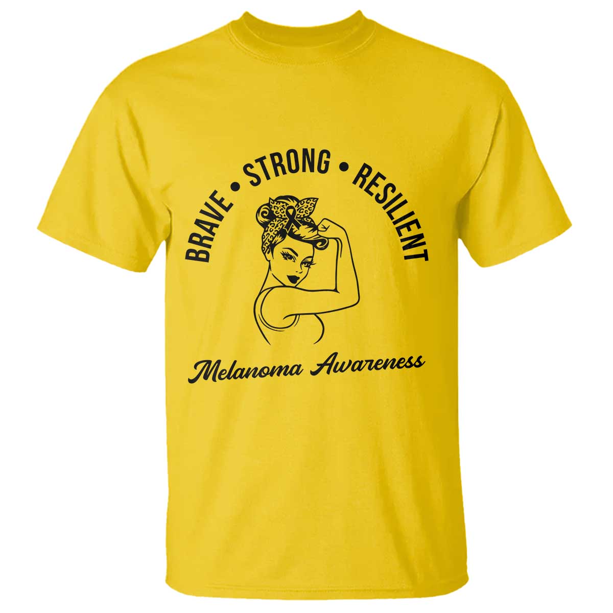 Melanoma Support Strong Woman T Shirt Brave Strong Resilient Warrior