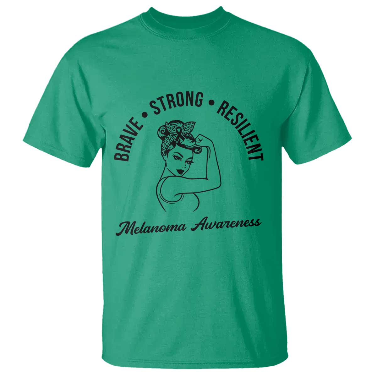 Melanoma Support Strong Woman T Shirt Brave Strong Resilient Warrior