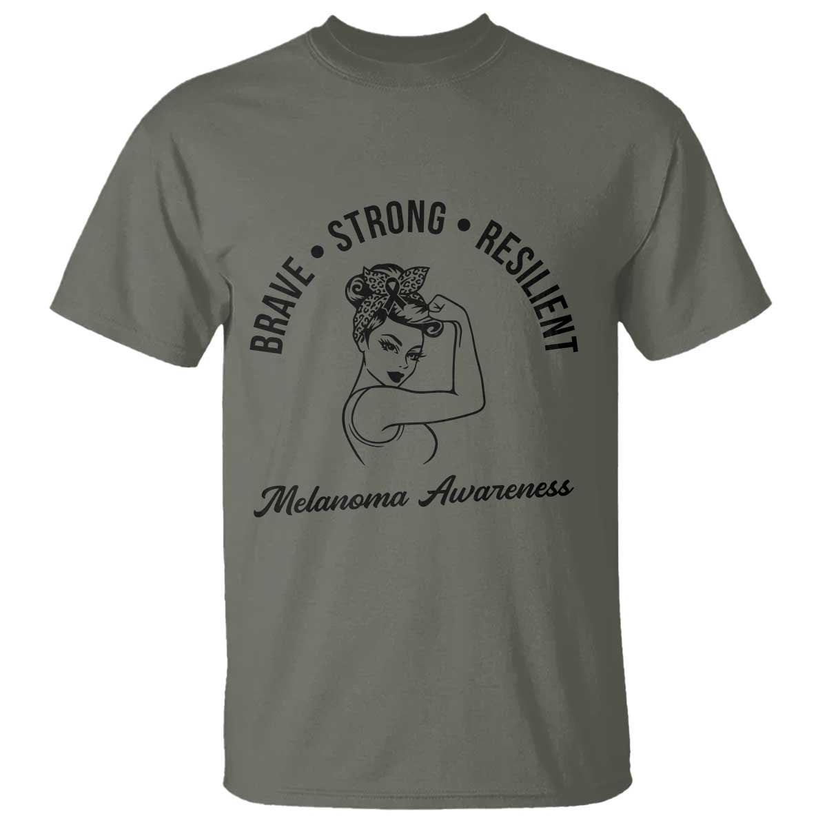 Melanoma Support Strong Woman T Shirt Brave Strong Resilient Warrior